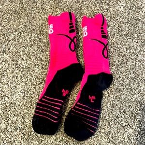 Pink & Black Nike Elite Cancer Awareness Socks size L large